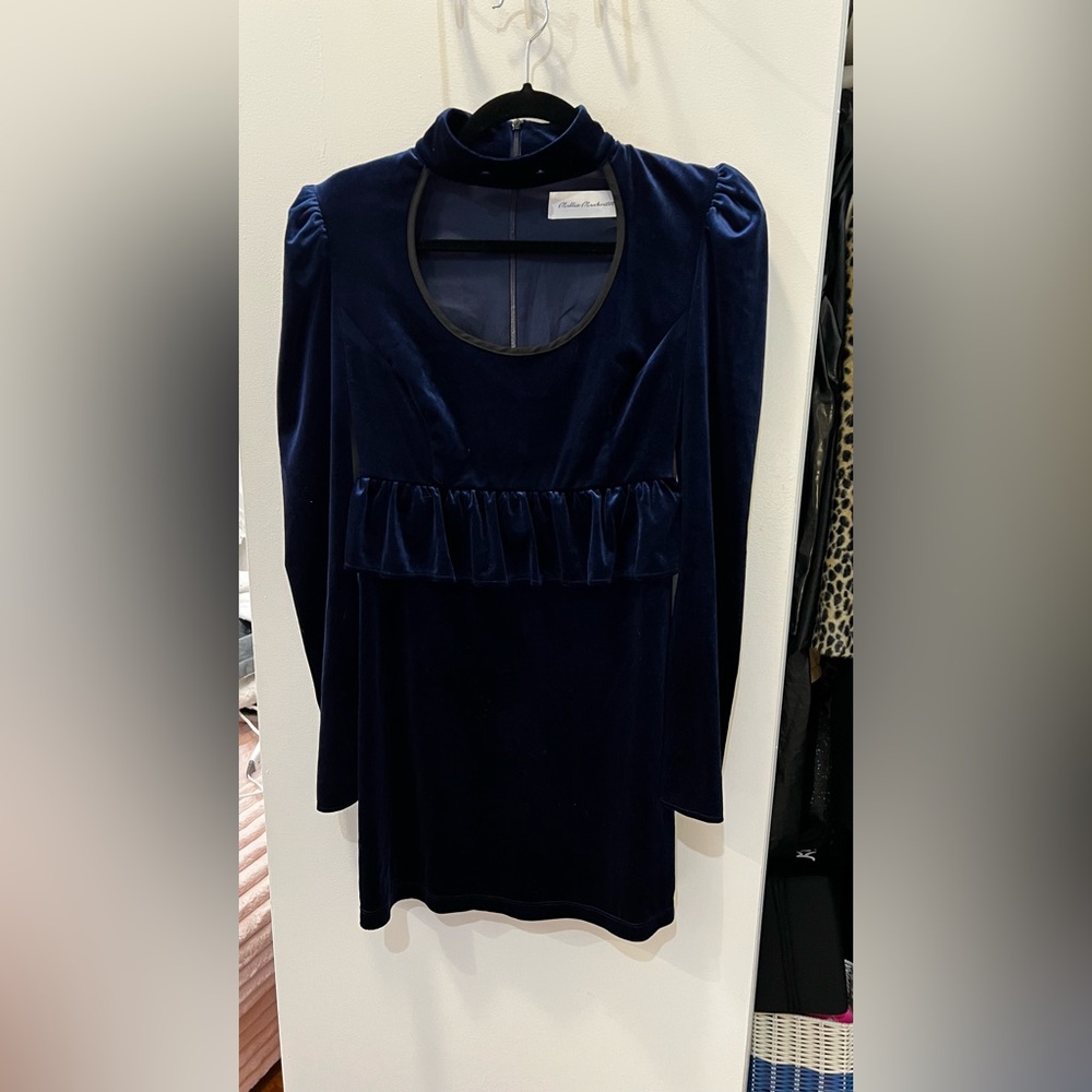 Velvet dress - Vintage blue - bodycon party dress